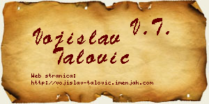 Vojislav Talović vizit kartica